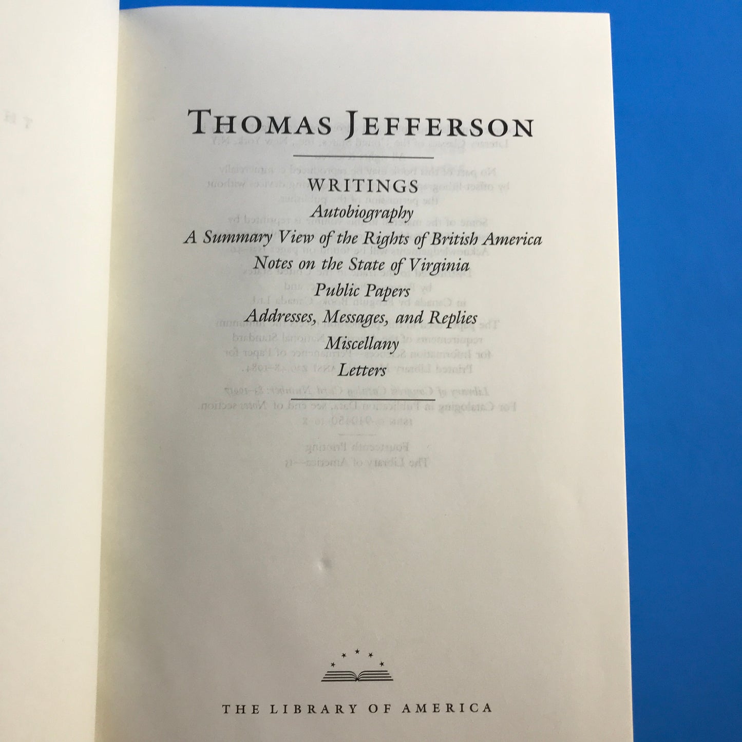 Thomas Jefferson Writings