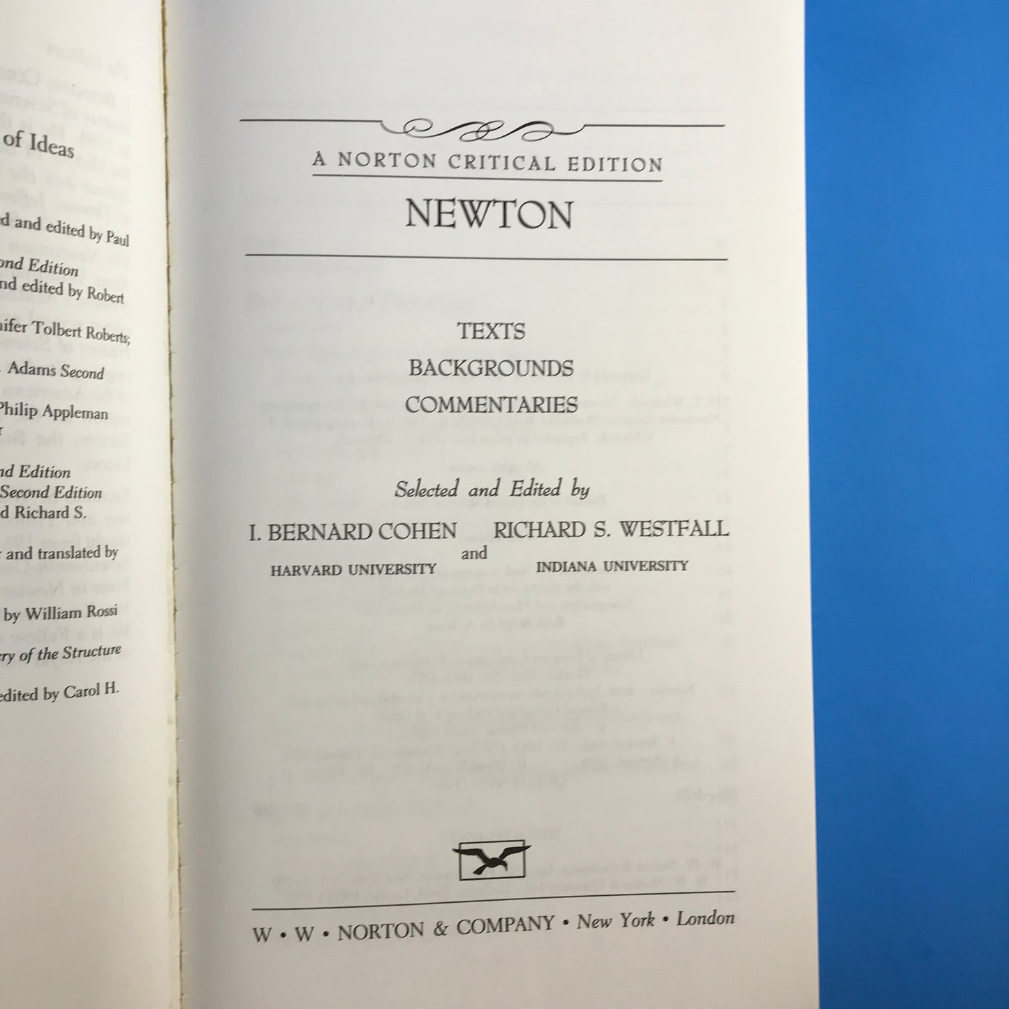 Newton: Texts, Backgrounds, Commentaries