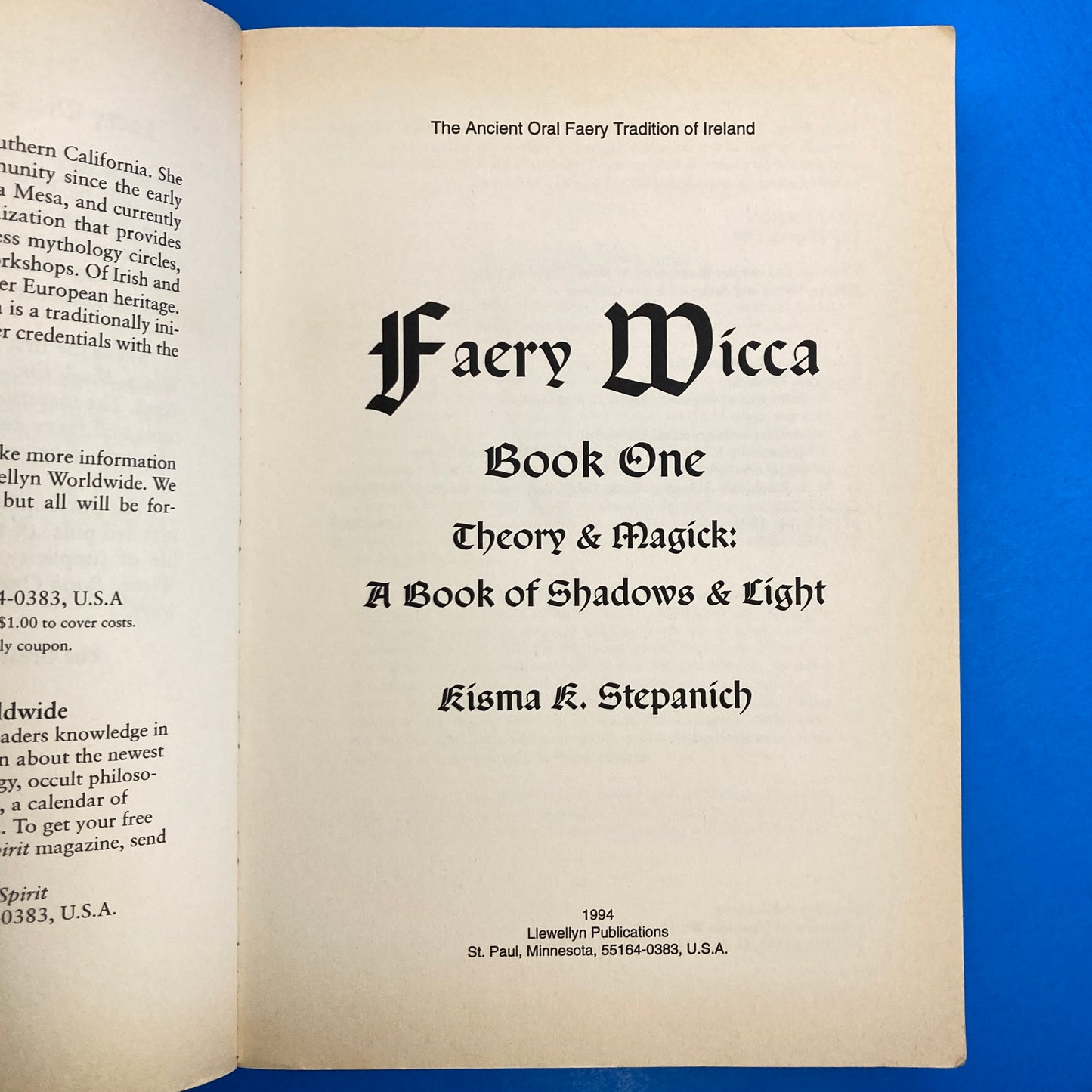 Faery Wicca Book One: Theory & Magick