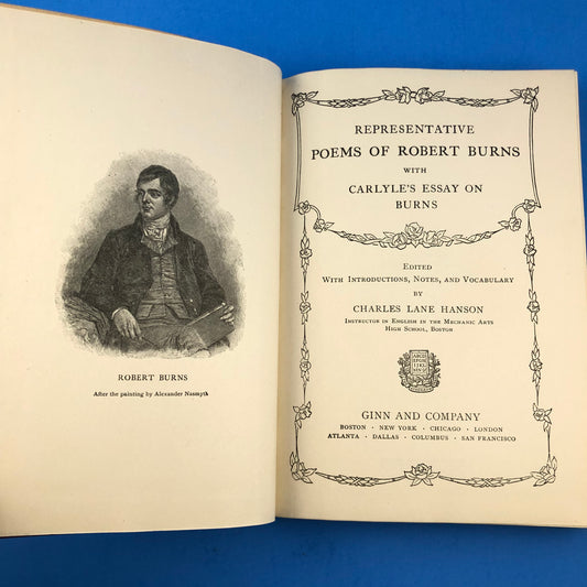 Representative Poems of Robert Burns with Carlyle's Essay on Burns