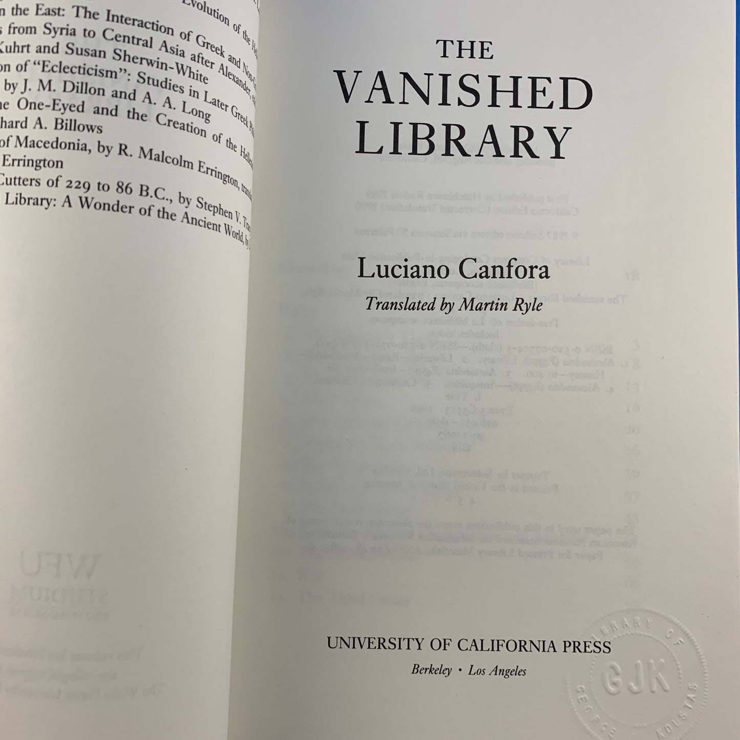 The Vanished Library