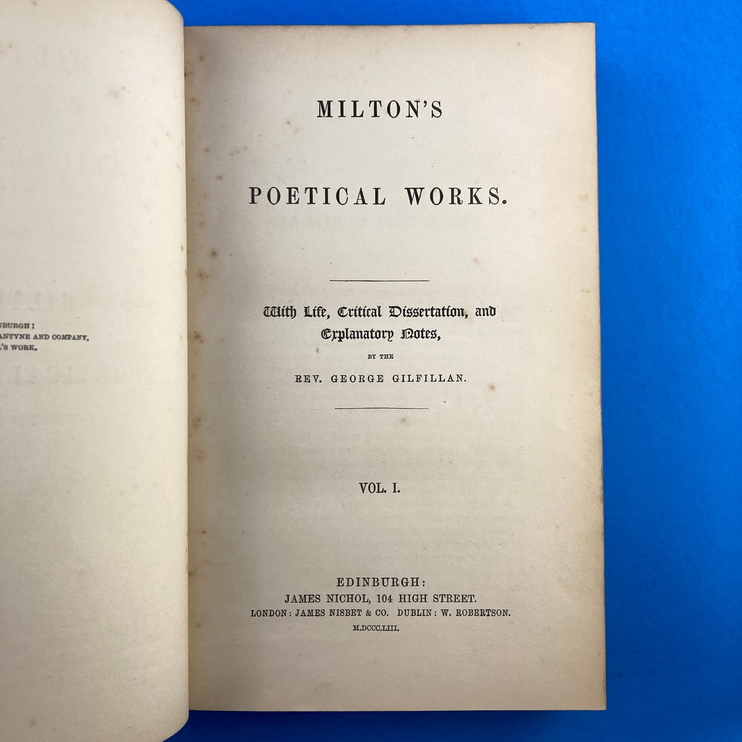 Milton's Poetical Works: Volume I (Paradise Lost)