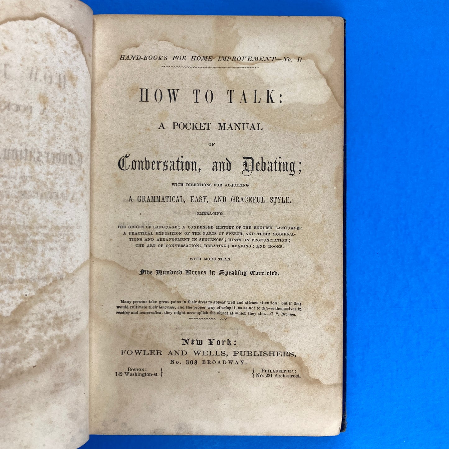 How to Talk: A Pocket Manual of Conversation and Debating