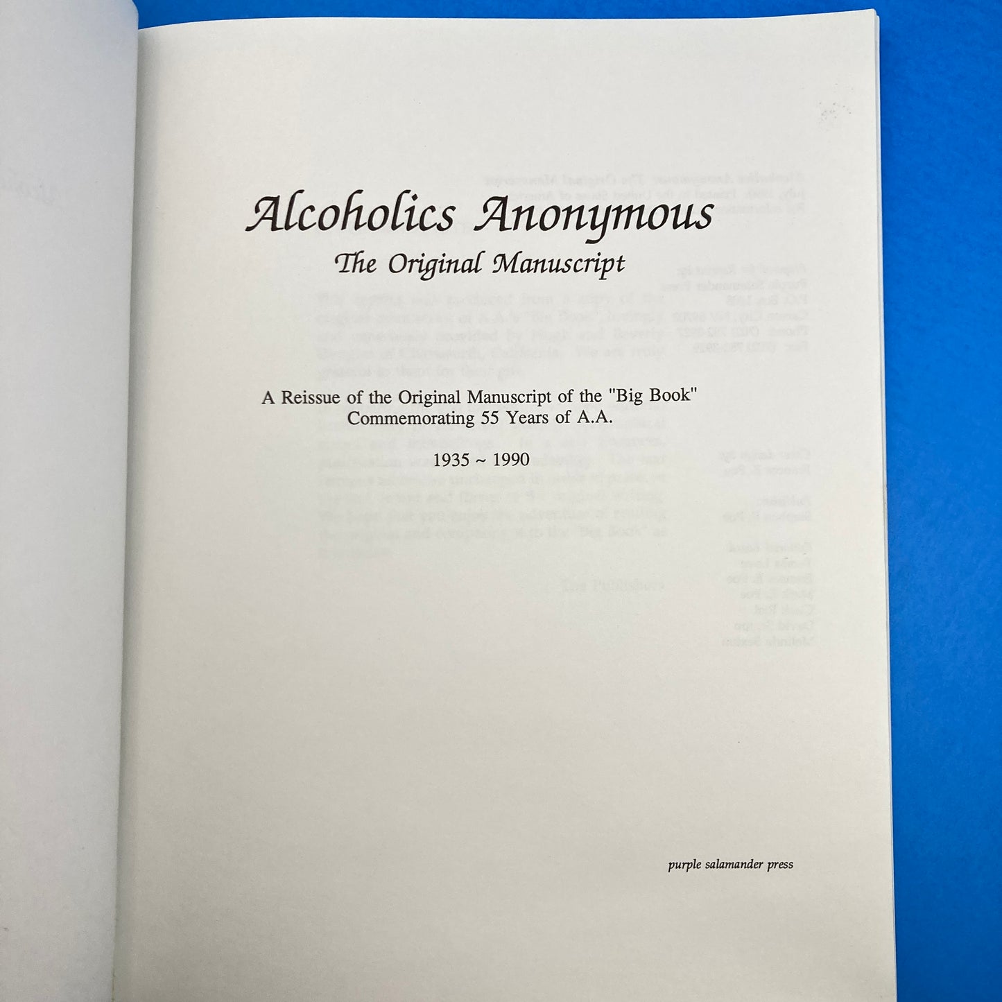 Alcoholics Anonymous: The Original Manuscript