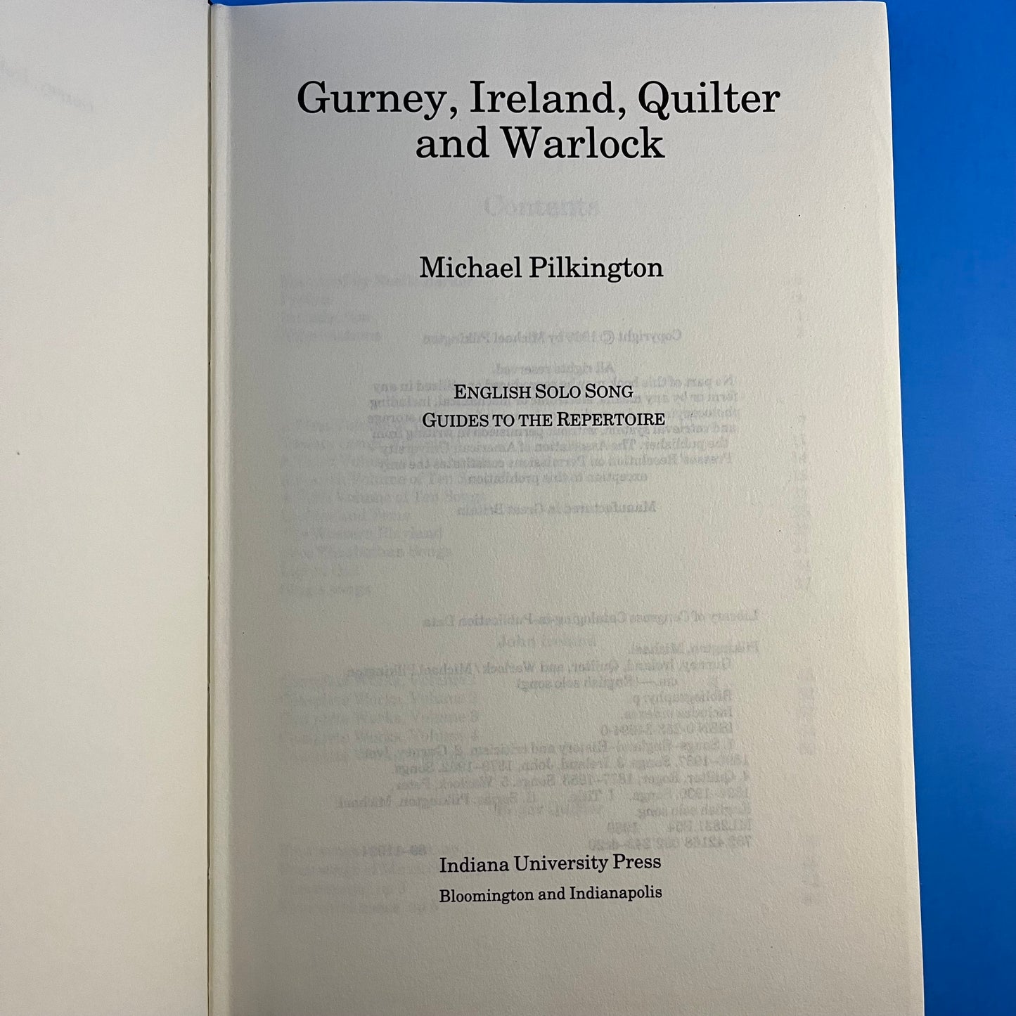 Gurney, Ireland, Quilter and Warlock