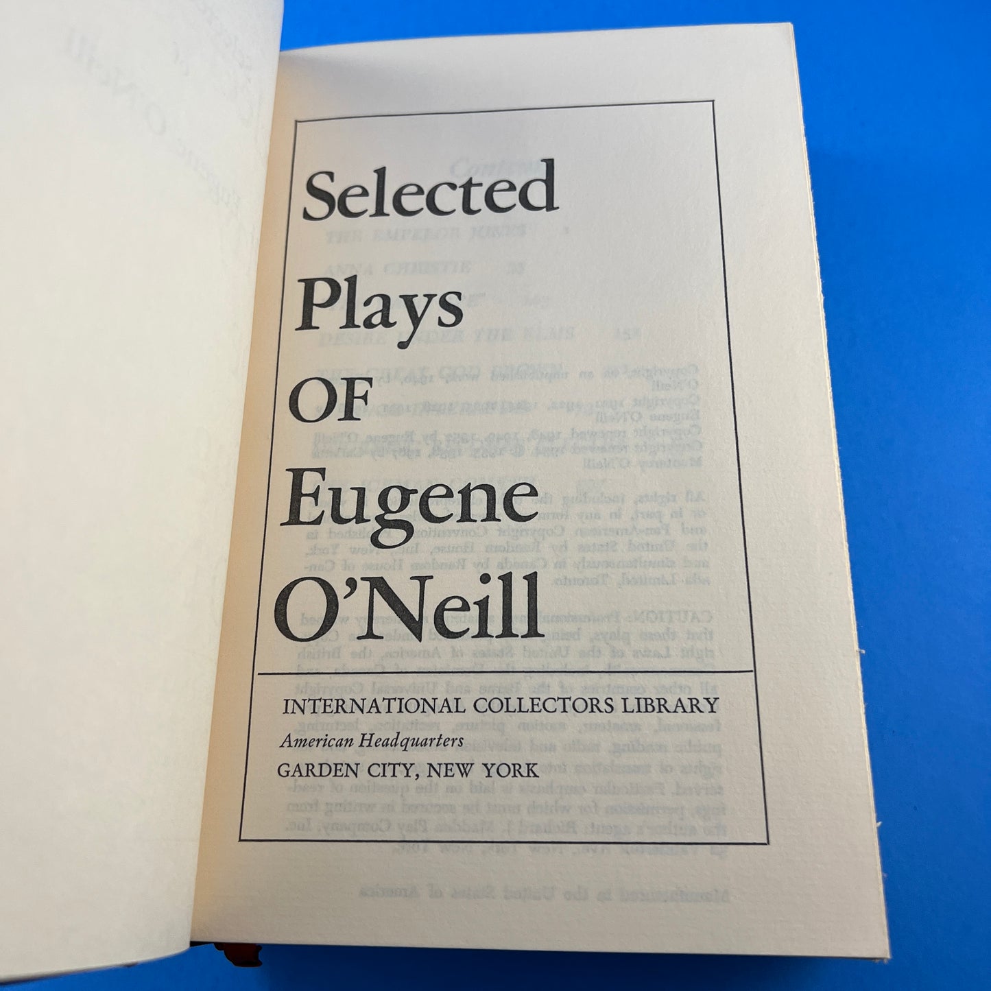 Selected Plays of Eugene O'Neill