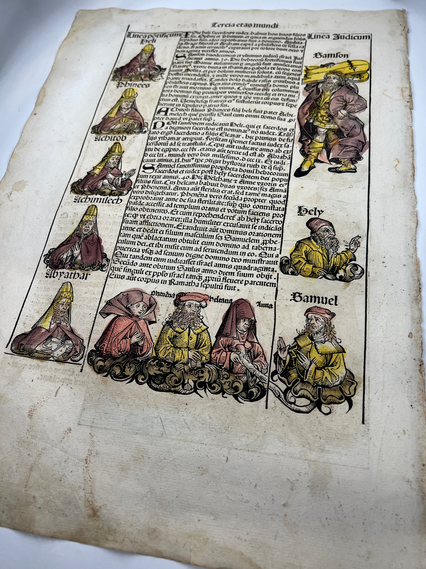 1493 Incunabula Leaf From the Nuremberg Chronicle of Hartmann Schedel - The Odyssey, Old Testament