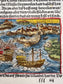 1548 Folio Leaf with Woodcut From The Stumpf Chronicle - Sea Battle off Naples Italy in 1530