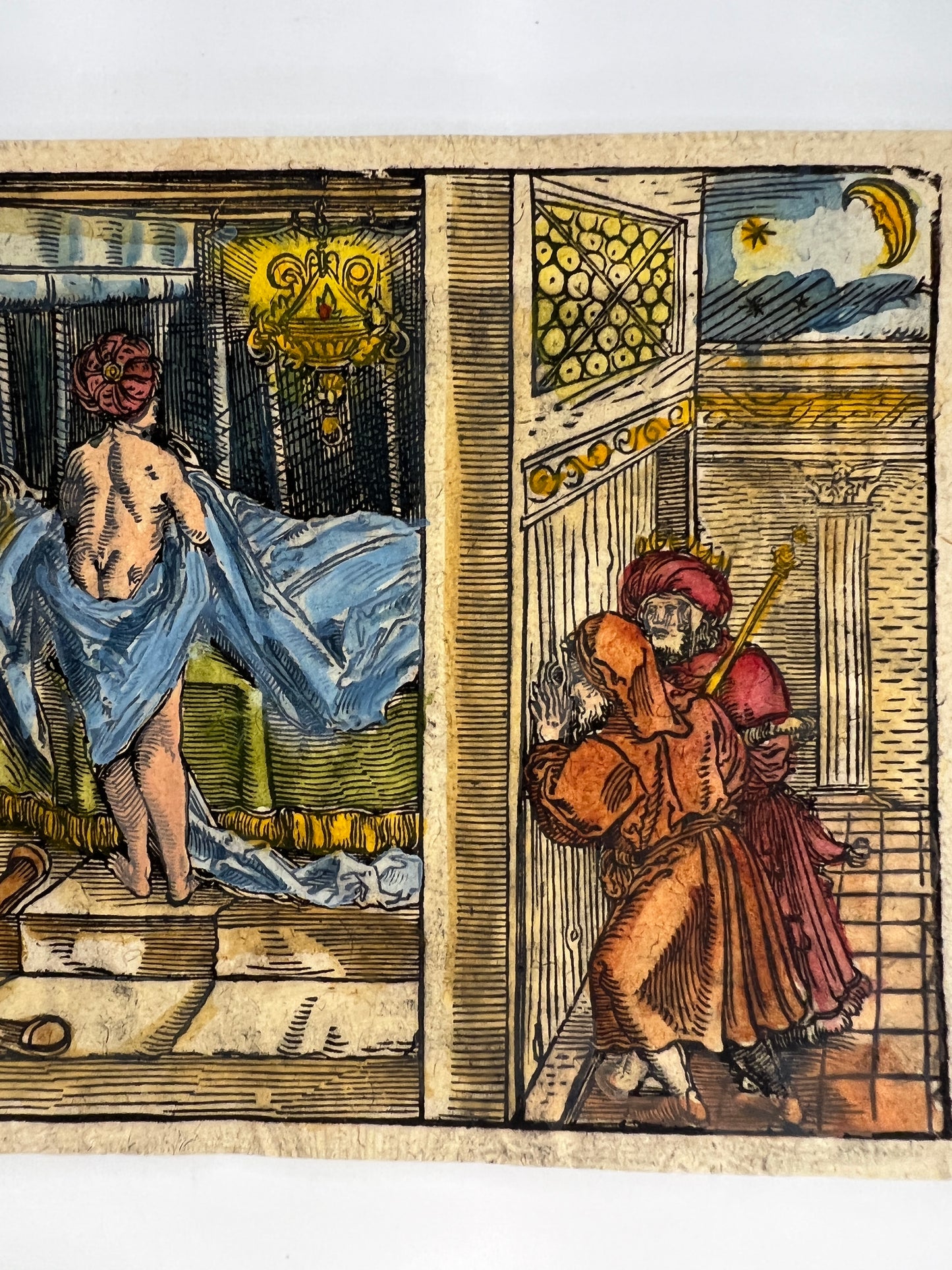 c1560 Woodcut by Hans Weiditz - Medieval Life: Adultery and Peeping Toms